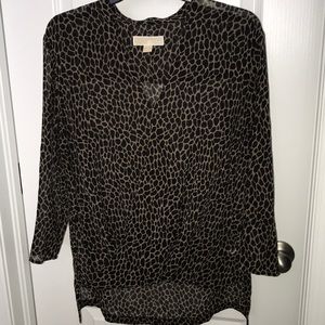 Michael Kors Sheer Chetah Print Blouse